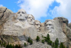 Amazing Mount Rushmore National Memorial. South Dakota’s famous Presidents portrait mountain carving